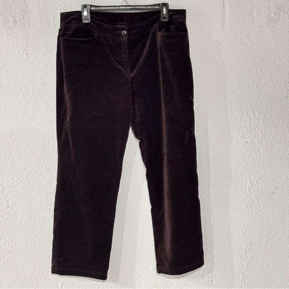 Eileen Fisher Petite Women's Brown Velvet Pants Size PL